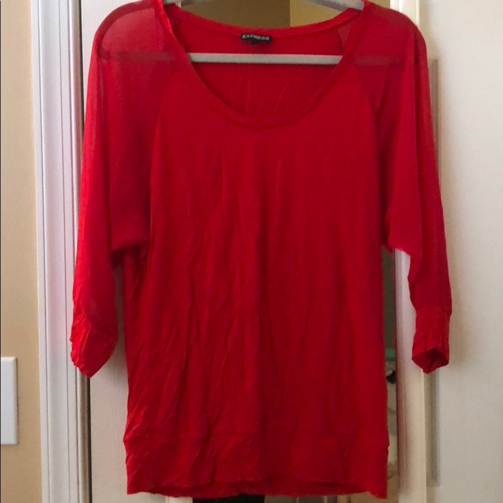 Bright red express top